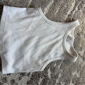 White Ribbed Tank Top